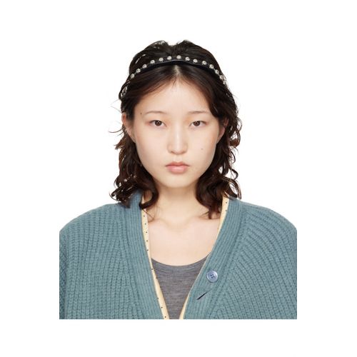 블랙 가죽 헤어밴드 블랙