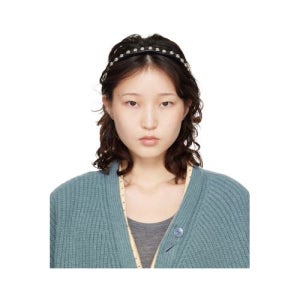 블랙 가죽 헤어밴드 블랙