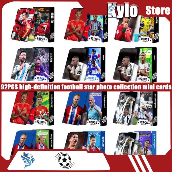 92PCS 축구 스타 카드 메시 호날두 Mbappe Haaland Jude Bellingham LaCardmine  컬렉션 팬 lomo