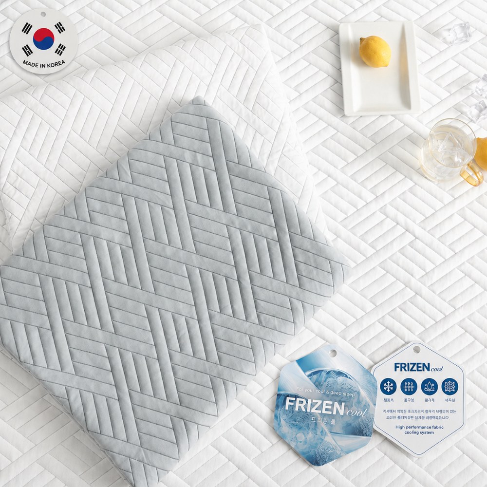쿨베어 국내생산 프리즌 여름 차가운 냉감패드 고정밴드 쿨매트  그레이  슈퍼싱글 120×200cm (밴드)