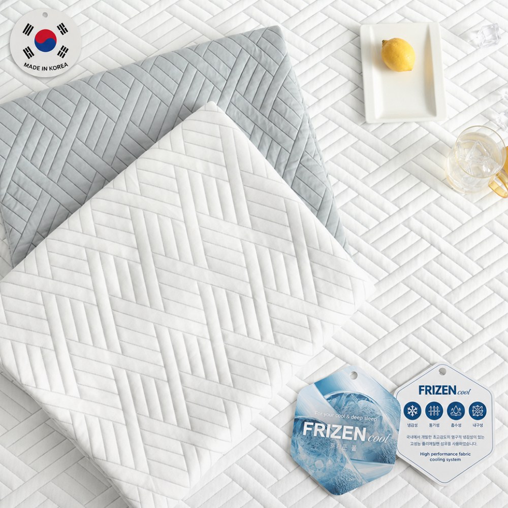 쿨베어 국내생산 프리즌 여름 차가운 냉감패드 고정밴드 쿨매트  화이트  킹190 X 200cm (밴드)