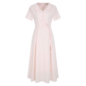 [JJ지고트] 코튼 브이 칼라 플레어 원피스 (STRIPE PINK) GS5P0OP561