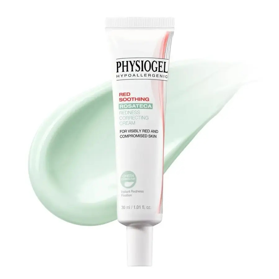 PHYSIOGEL Rosateca <b>트록세루틴</b> 함유, 홍조 보정 크림, 눈에 띄는 홍조 및 피부 장벽 지원, 지성 및 민감한