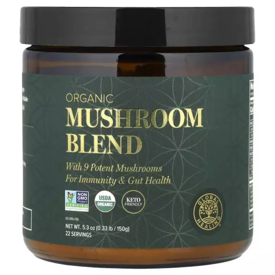 Global Healing, 유기농 <b>버섯 혼합물</b>, 150g(5.3oz)