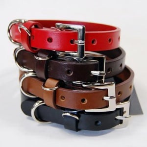 [아델라] 가죽 목줄 15mm - 블랙