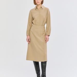 질스튜어트뉴욕 질스튜어트 뉴욕 여성 [[25SS]] JSDR5A610I4 [시즌오프] 베이지 단색 울 셔츠형원피스