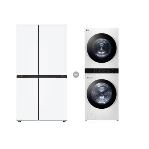 LG 디오스 AI 오브제컬렉션 냉장고 (양문형)  + LG 트롬 워시타워 S836MQQ012 + W21WAM