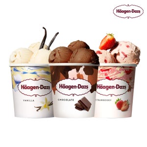 하겐다즈 파인트 3개(바닐라+딸기+초코)