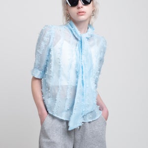 Petal Scarf Blouse (Sky Blue)- 4/20일 이후
