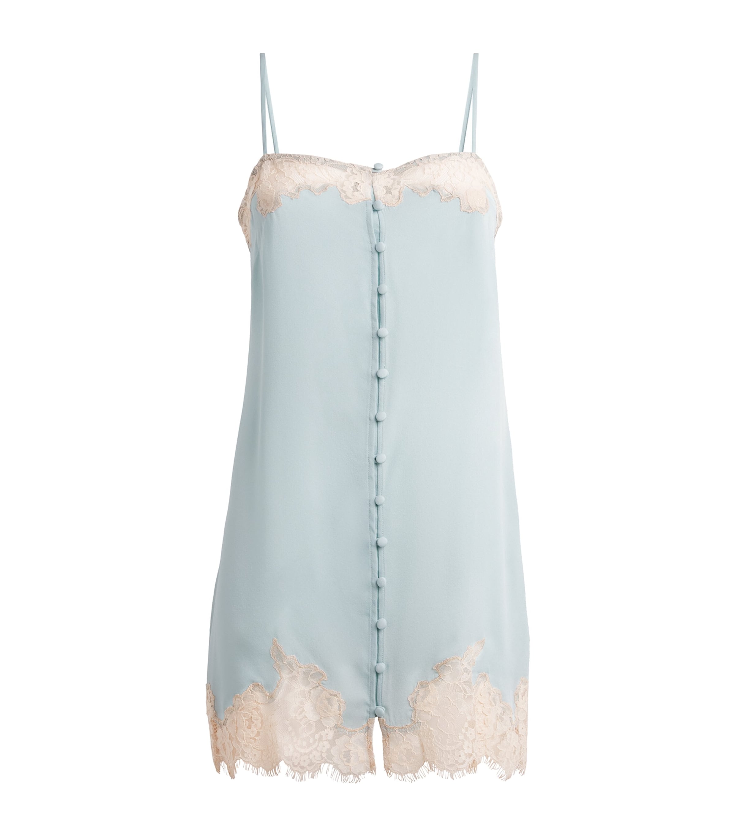 Fleur Du Mal Silk Lace-Trim Juliet Slip Dress