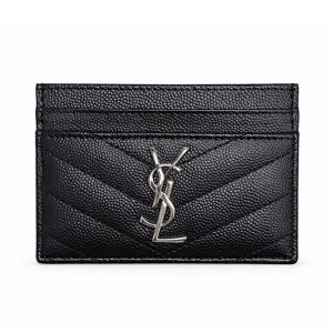 생로랑 여성 카산드라 마틀라세 카드지갑 그레인 레더 실버로고 블랙 423291 BOW02 1000 은장 154861015