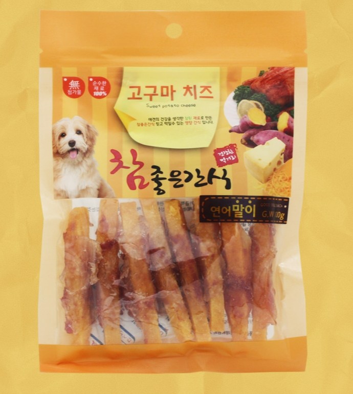 애견간식 고구마 치즈 연어말이 3개 100g 강아지 영양 수제간식 (헬로도기)