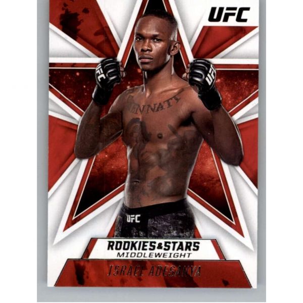2021 파니니 UFC 신인 및 스타 87위 이스라엘 아데산야 미들급 공식 MMA 트레이딩 카드 원시NM 이상 상태 기록