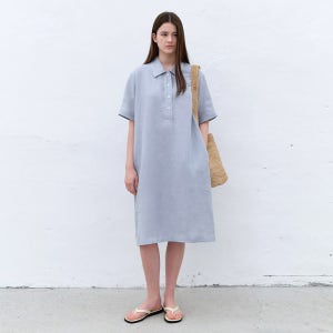 [아유] linen midi dress-sky blue