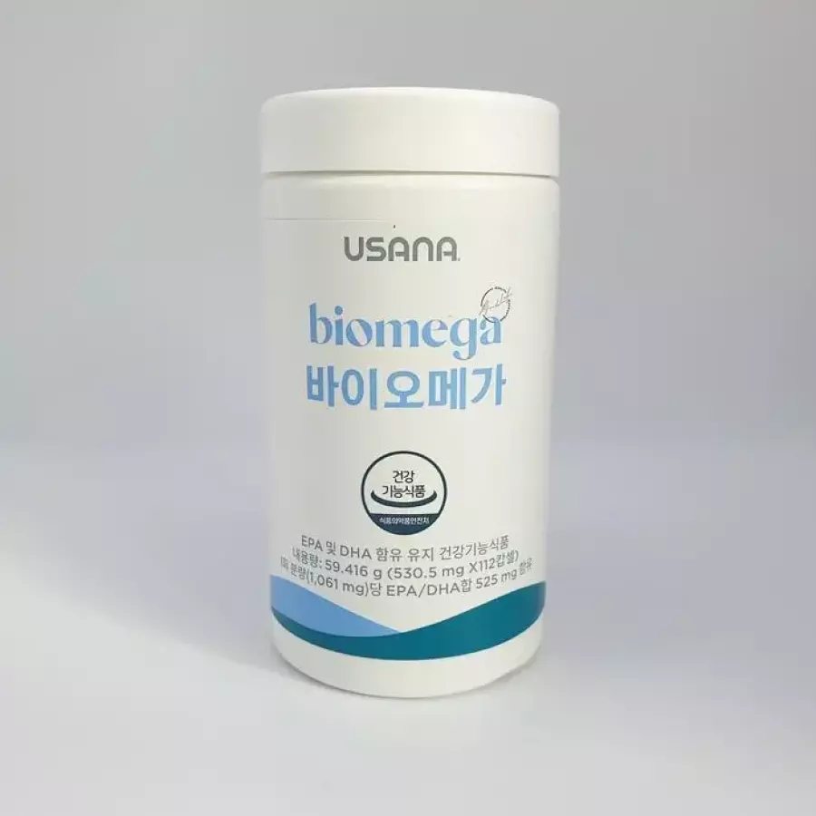 <b>유사나</b> 바이오메가 <b>DHA</b> EPA 오메가3 112캡슐 정제어유 레몬오일 <b>USANA</b>