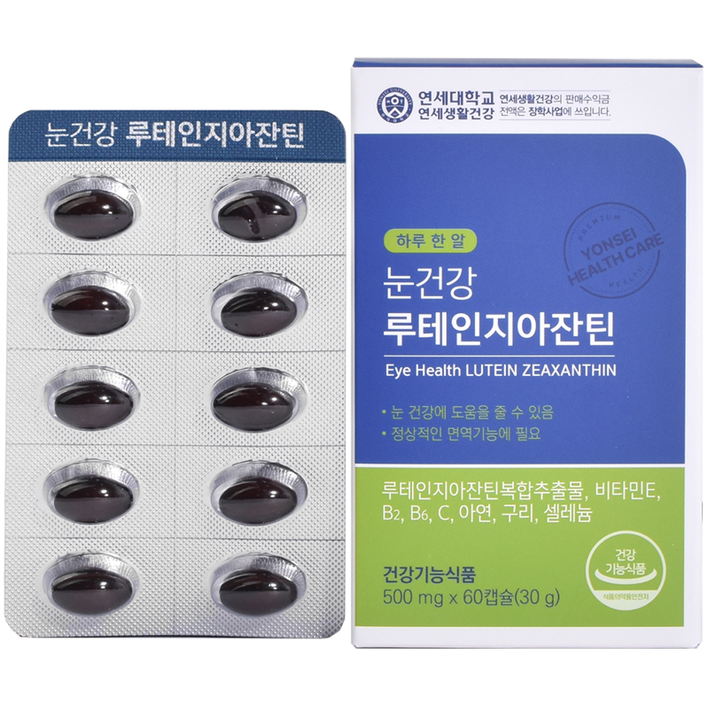 연세생활건강 눈건강 루테인지아잔틴 500mg x 60캡슐, 2개