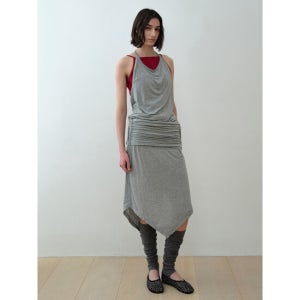 시메트릭 퍼센트 Two-Way Shirring Jersey Dress / Melange Grey