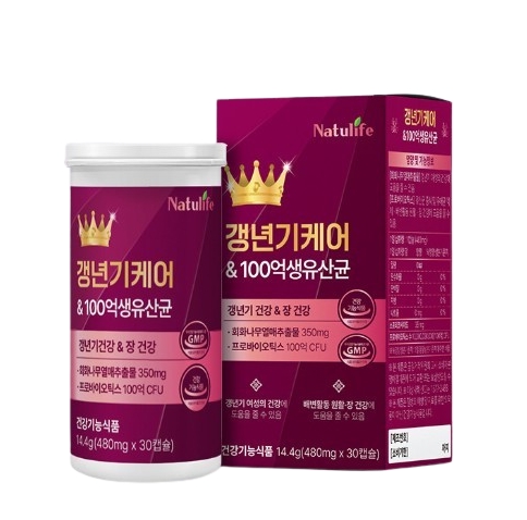 <b>갱년기</b> &amp; 100억 생 유산균 480mg x 30캡슐, 1개