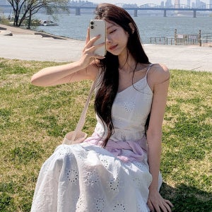 [무료배송]멜핑 펀칭 롱 원피스