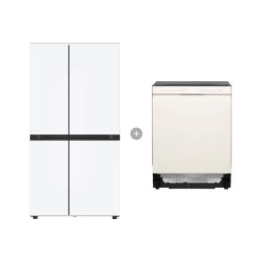 LG 디오스 AI 오브제컬렉션 냉장고 (양문형)  + LG 디오스 식기세척기 S836MQQ012 + DUE5BGL1E