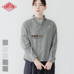 단톤 깅엄 체크 셔츠 여성 스트라이프 풀오버 25FW DT-B0281OXP