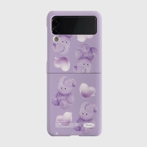 [더나인몰] purple heart toy windy Z플립 하드케이스 갤럭시 제트플립 4 3 2 1 Z플립 우정 지플립 핸드폰 커플 휴대폰 폰케이스 하드 데일리 토끼 [갤럭시]
