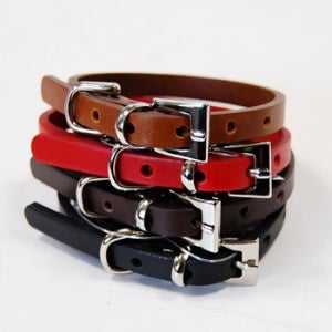 [아델라] 가죽 목줄 10mm - 브라운