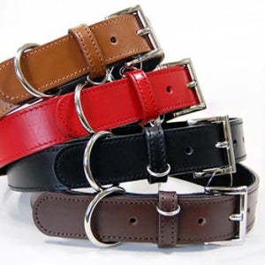 [아델라]가죽 목줄 35mm - 블랙