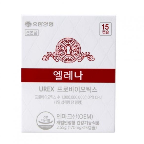 유한양행 엘레나 UREX 프로바이오틱스 질유산균 170mg x 15캡슐, 1개
