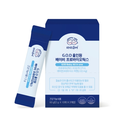 마미큐어 GOD 올인원 <b>베이비</b> 프로바이오틱스 아기유산균 2g x 30포, 1개