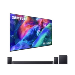 삼성전자 2026 Micro RGB RH9G (214cm) 풀 모션 슬림핏 벽걸이형+11.1.4ch 사운드바 Q990F KMR85RH9G-W9