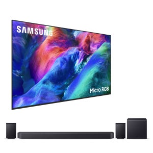 삼성전자 2026 Micro RGB RH9G (163cm) 풀 모션 슬림핏 벽걸이형+11.1.4ch 사운드바 Q990F KMR65RH9G-W9