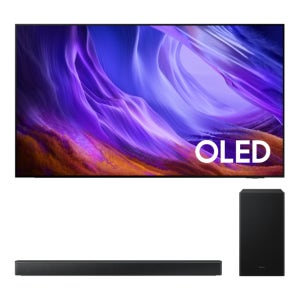 삼성전자 2026 OLED SH85 (163cm) 풀 모션 슬림핏 벽걸이형+3.1ch 사운드바 B650F KQ65SH85-W6