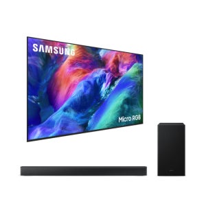 삼성전자 2026 Micro RGB RH85 (163cm) 풀 모션 슬림핏 벽걸이형+3.1ch 사운드바 B650F KMR65RH85-W6