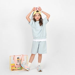 코이자수상하SET[24SJ8193,상의,상하의,하의,바지,상하복,클래식,상하세트,세트,팬츠,셋업,반팔,맨투맨,반바지,하프,여름,스포티,자수]