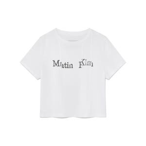 [마뗑킴] UNBALANCE LOGO CROP TOP IN WHITE MK2600TS707VWH
