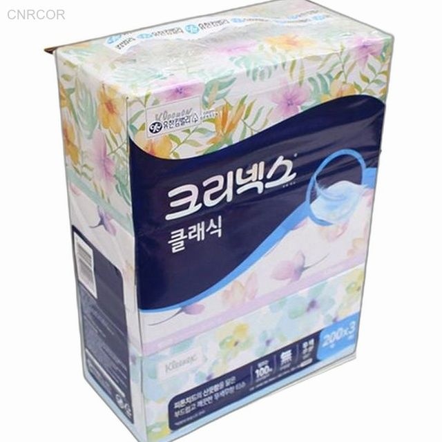 크리넥스 클래식 각티슈 200매 3개입 생필품 3개묶음 번들티슈 대표 이미지