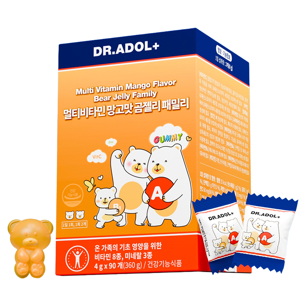 닥터아돌 멀티비타민 망고맛 곰젤리 패밀리 4g x 90구미, 1개