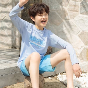 아동 주니어 아이스 서프 래쉬가드 티셔츠 - 아이스블루