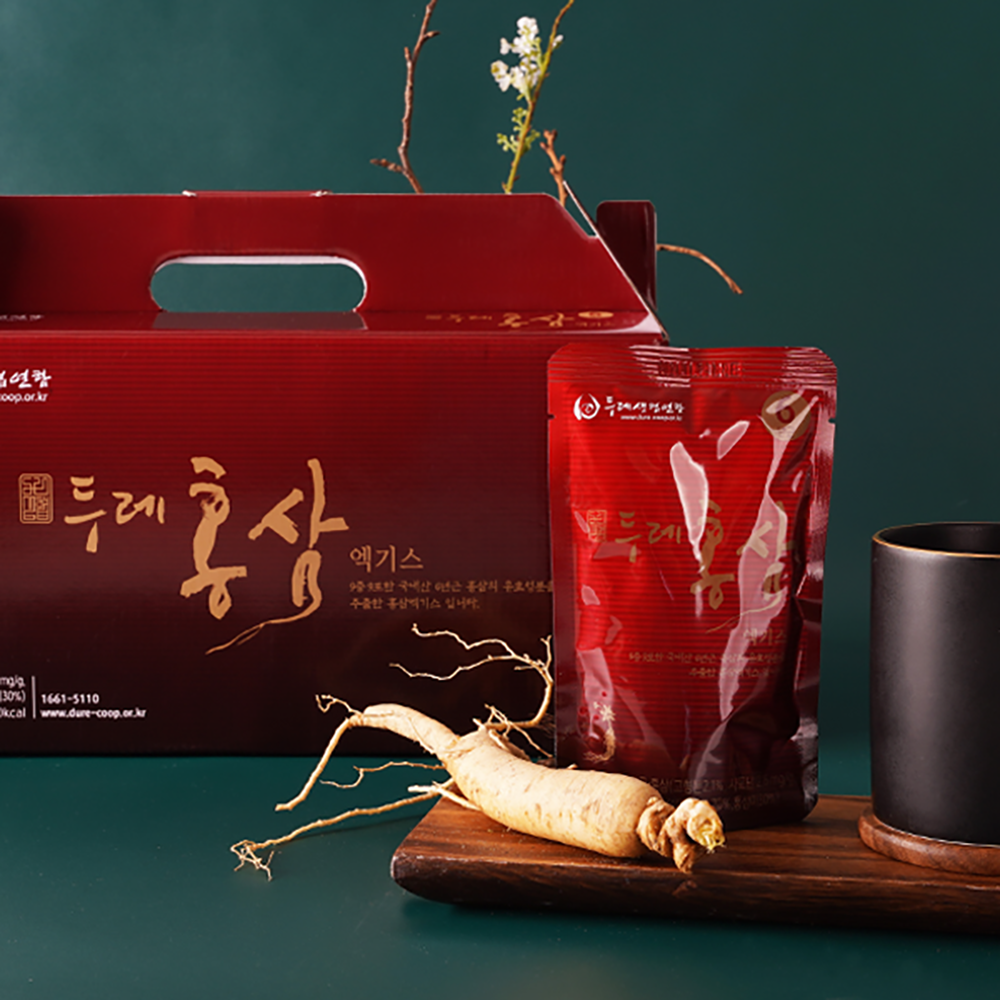 <b>두레</b>생협 장수이야기 <b>홍삼 엑기스</b> 90mlX20팩 장수 6년근 구증구포 액기스  1개