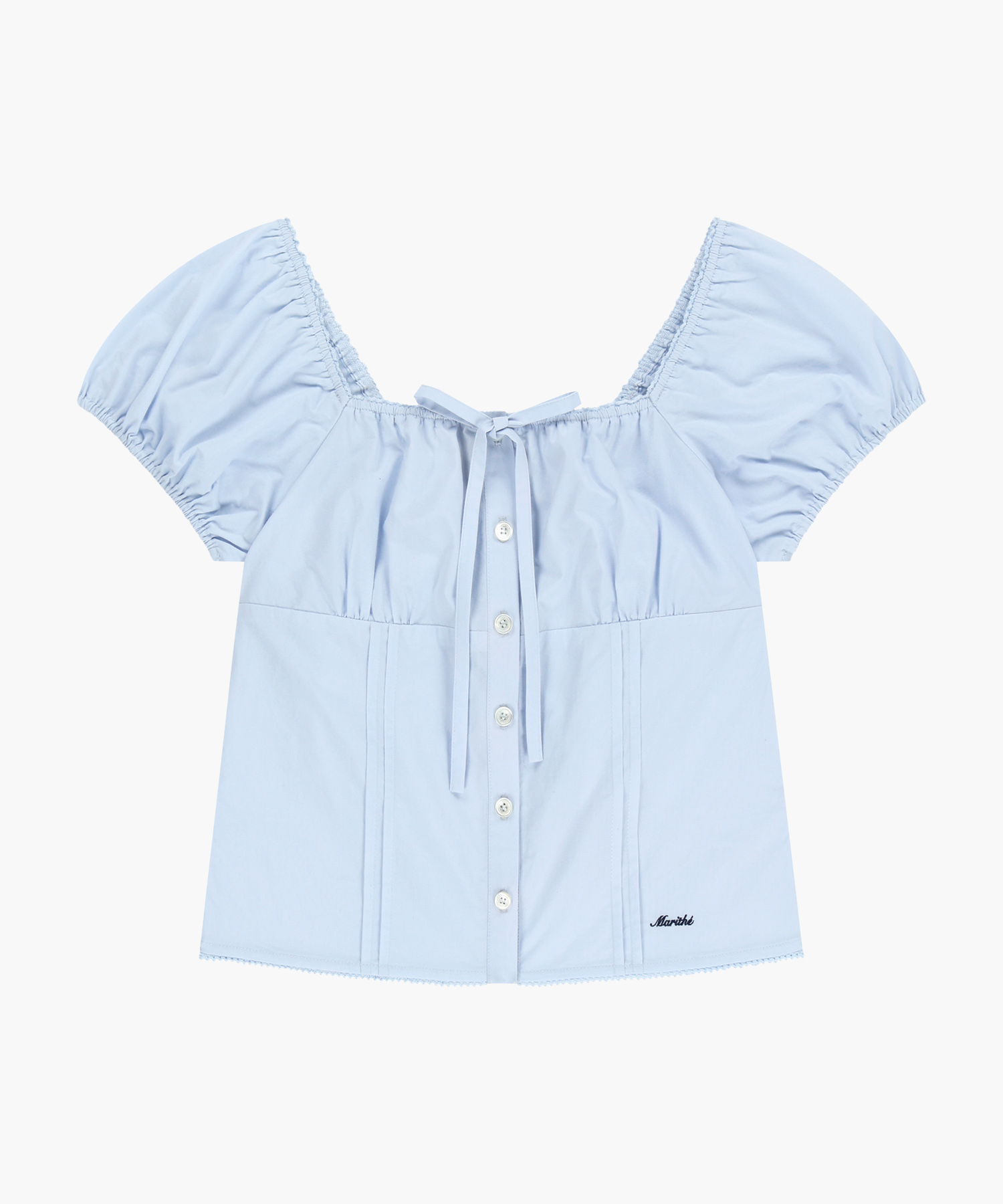 마리떼프랑소와저버 W CAP SLEEVE RIBBON BLOUSE MFG46USH106