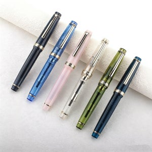 Jinhao 82 레트로 만년필 레진 펜 가는 니브 서예 펜 사무실 학교 필기구