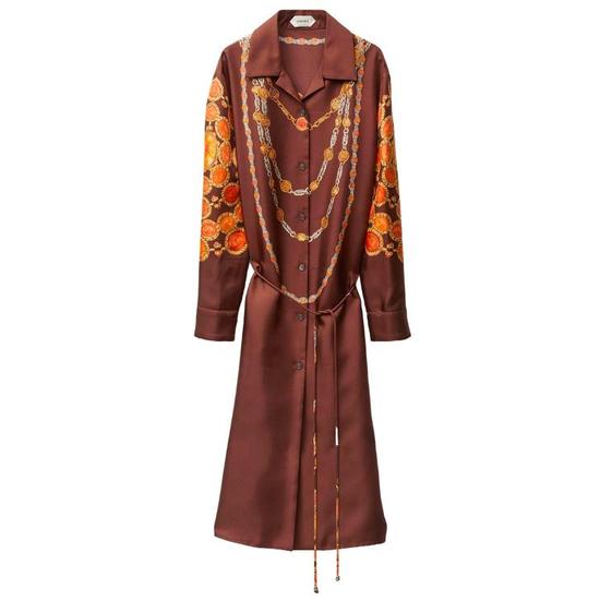 베르사체 롱 원피스 10246591A17952 5N940 BROWN
