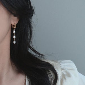 [은침]빅토리아 롱 드롭 담수진주 귀걸이, 펄바이준(pearl by june)