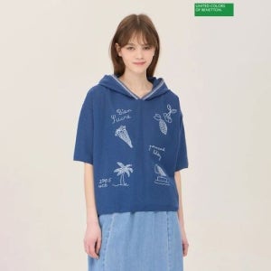 [롯데백화점] 베네통 썸머 자수 후드 니트 BAKP65531 LE1221510469