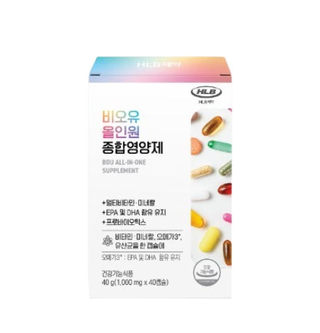 에이치엘비제약 비오유 올인원 종합영양제 1000mg x 40캡슐, 1개