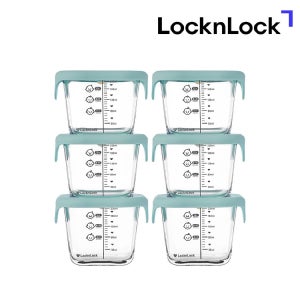 락앤락 리틀럽 이유식용기 정사각 실리콘캡 260ml 6P(블루) 유아식기 아기간식 보관통 TOP_LLG513S3BLUs2