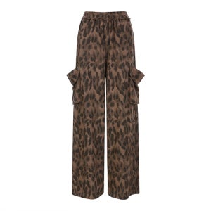LEOPARD PRINT WIDE SWEAT PANTS BROWN 레오파드 와이드 스웻팬츠  BQ4CP001