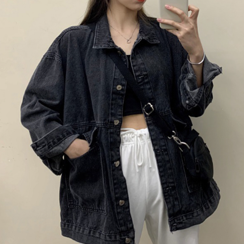 더블디 캐주얼 오버핏 데일리 데님 자켓 WSDN04