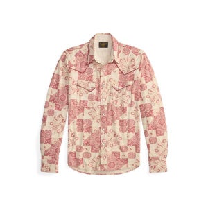 슬림핏 저지 웨스턴 셔츠